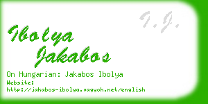 ibolya jakabos business card